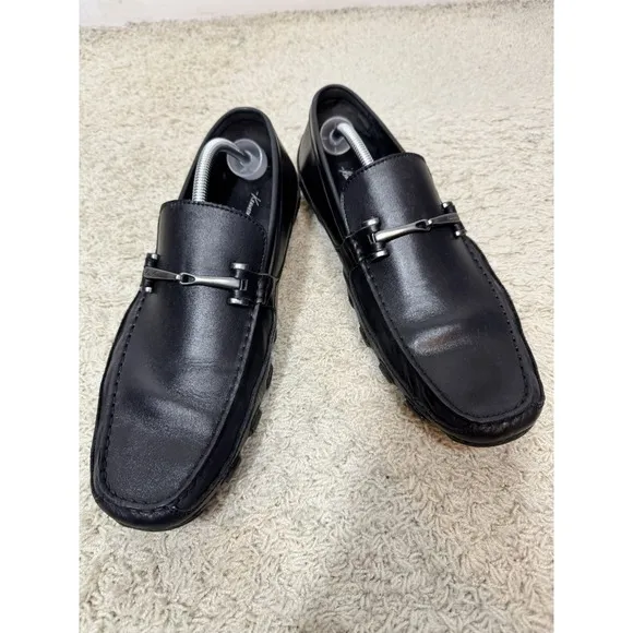 Kenneth Cole Men's New York Inner Circle Black Leather Driving Loafers Size‎ 13