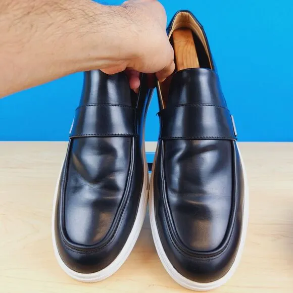 Kenneth Cole Reaction Richie Sport mens Size 12 Penny loafers Black leather shoe