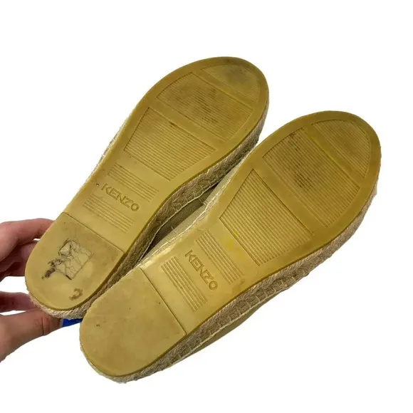 Kenzo Beige Classic Tiger Embroidered Espadrilles Beige Tan Size 38 / US 6.5