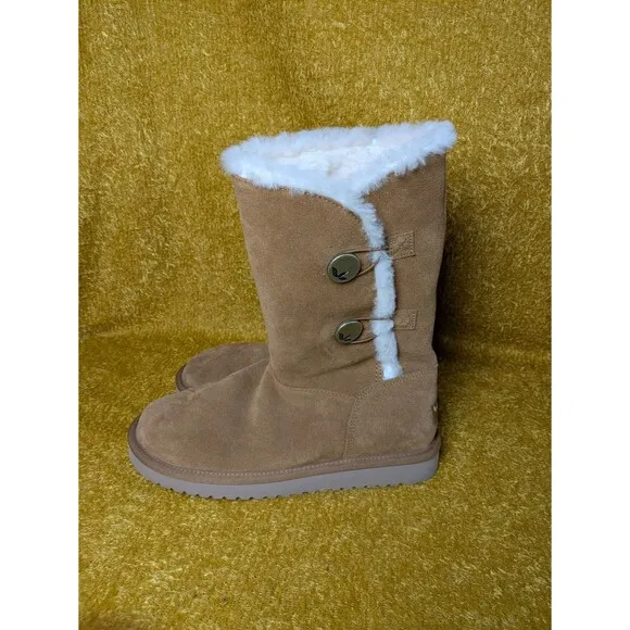 KOOLABURRA by UGG Women's Size 8 Chestnut Brown Suede Kinslei Tall Boots 1096409