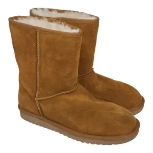 Koolaburra Suede Mid-Calf Boots Chestnut Tan Fur Lined Womens Size 11