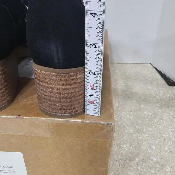 Koolaburra UGG Kaiah Black Ortholite Block Heel Open Toe Sandals Women's Size 9