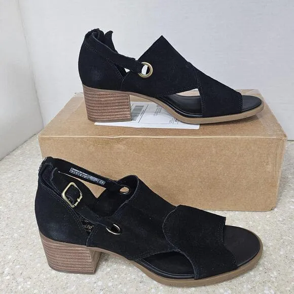 Koolaburra UGG Kaiah Black Ortholite Block Heel Open Toe Sandals Women's Size 9