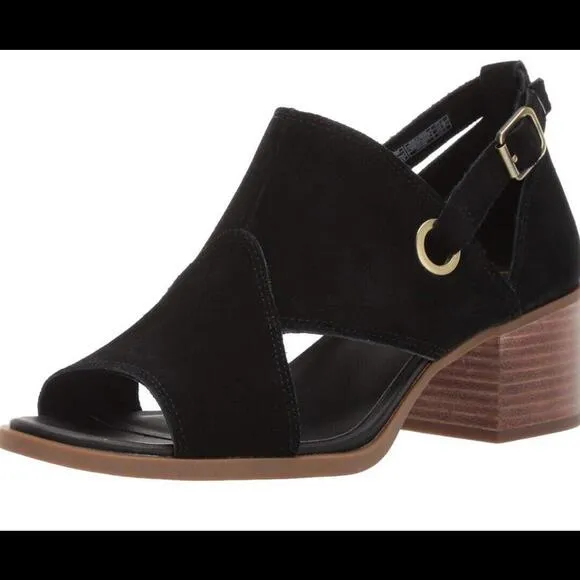 Koolaburra UGG Kaiah Black Ortholite Block Heel Open Toe Sandals Women's Size 9