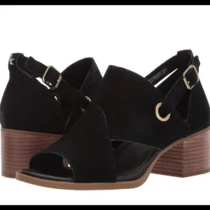Koolaburra UGG Kaiah Black Ortholite Block Heel Open Toe Sandals Women's Size 9