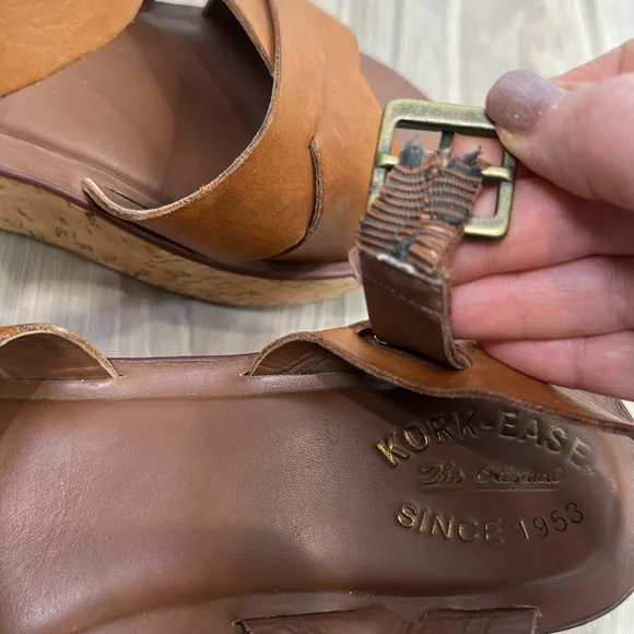 Kork Ease Ava 2.0 tan leather open toe sandals size 9