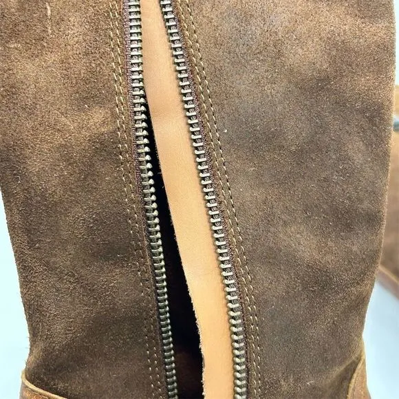 Kork-Ease Women's Brown Leather Tall Riding Boots Size 6 Knee High with Buckle