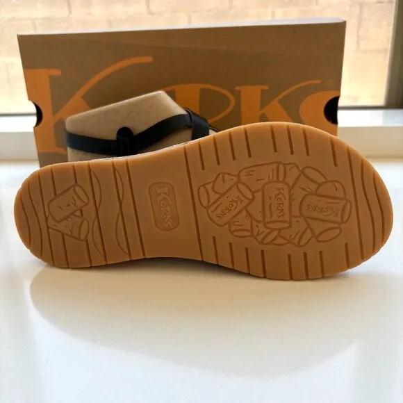 Korks by Kork-Ease Jerrick Sandals Strappy Flats Black Size 9 NEW