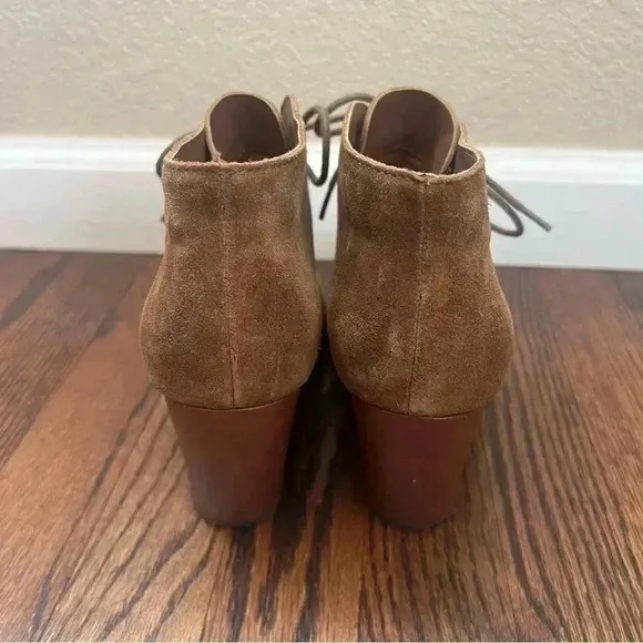 Korks by Kork-Ease Roana Brown Suede Chunky Heeled Lace Up Ankle Booties Size 9M