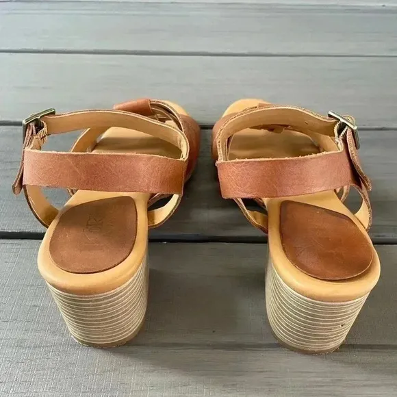 Korks by Kork-Ease Women's Cilla Leather Heel Sandals Sz 9