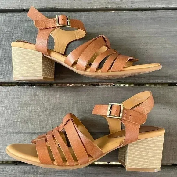 Korks by Kork-Ease Women's Cilla Leather Heel Sandals Sz 9