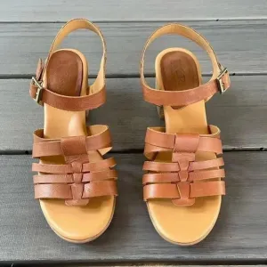 Korks by Kork-Ease Women's Cilla Leather Heel Sandals Sz 9