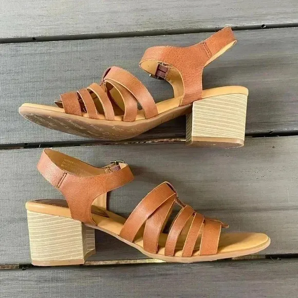 Korks by Kork-Ease Women's Cilla Leather Heel Sandals Sz 9