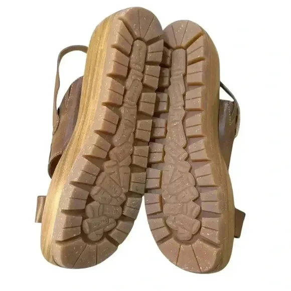 Korks Ease Women's Fraya Slingback Wedge Platform Sandals Brown Size 8 EUC