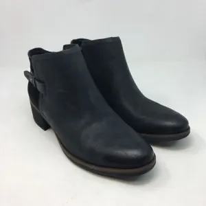 Korks Women's Boots Black Size 8.5 Leather Suede Chunky Heel Ankle Side Zipper