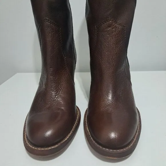 Kors Michael Kors Leather Mid Calf Riding Boots Size 7.5 Brown