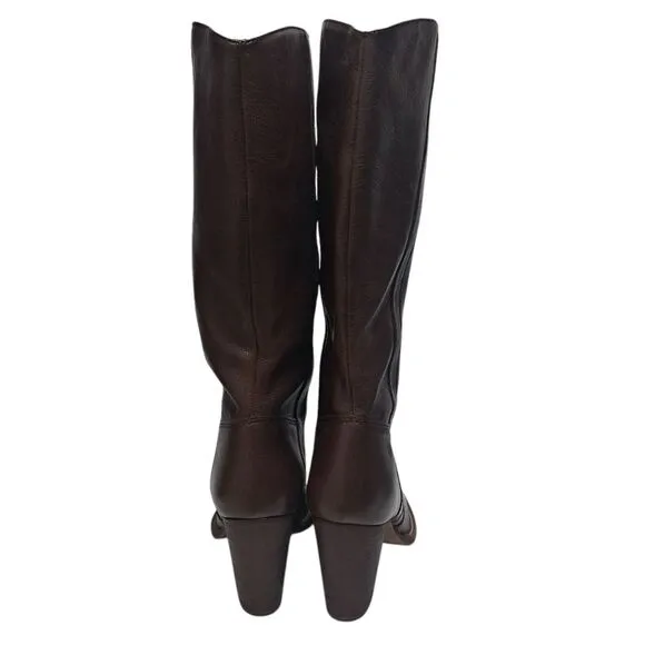 Kors Michael Kors Leather Mid Calf Riding Boots Size 7.5 Brown