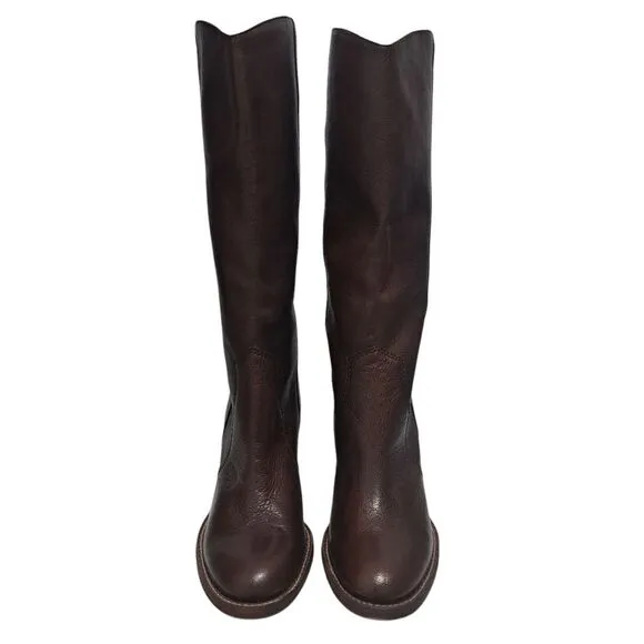 Kors Michael Kors Leather Mid Calf Riding Boots Size 7.5 Brown