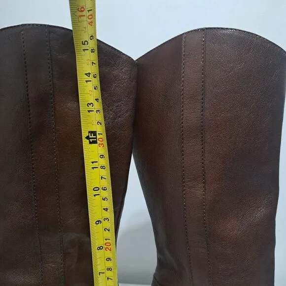 Kors Michael Kors Leather Mid Calf Riding Boots Size 7.5 Brown