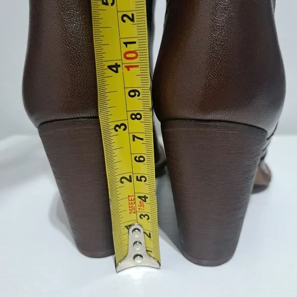 Kors Michael Kors Leather Mid Calf Riding Boots Size 7.5 Brown