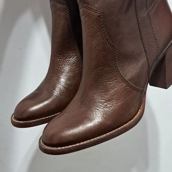 Kors Michael Kors Leather Mid Calf Riding Boots Size 7.5 Brown