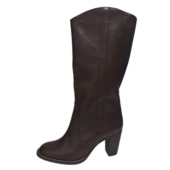 Kors Michael Kors Leather Mid Calf Riding Boots Size 7.5 Brown