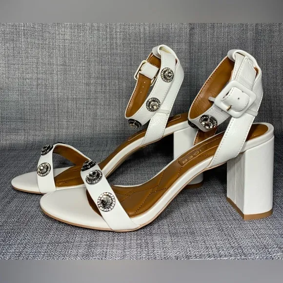 Kurt Geiger London Octavia Crystal Block Heel Sandals White Size EU 40 / US 9