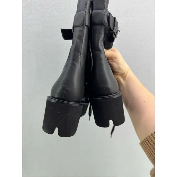 KURT GEIGER LONDON RECYCLED WOLF MOTO BOOTS size 40