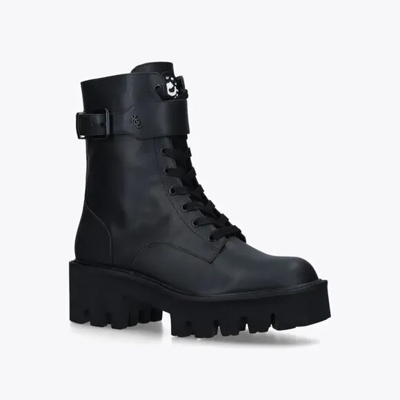 KURT GEIGER LONDON RECYCLED WOLF MOTO BOOTS size 40