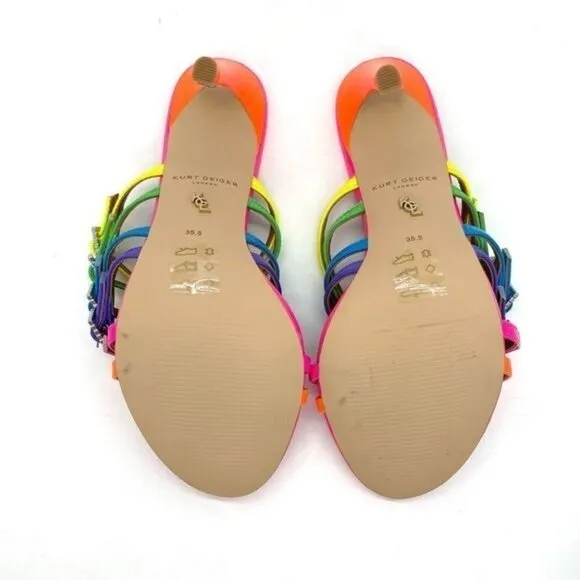 Kurt Geiger Pierra Mule Rainbow Heel Sandals Size 5.5