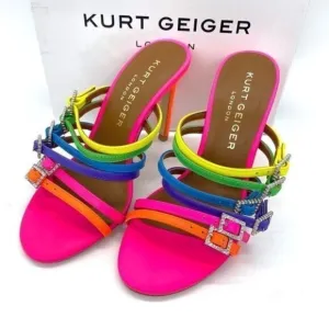 Kurt Geiger Pierra Mule Rainbow Heel Sandals Size 5.5