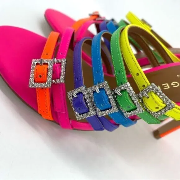 Kurt Geiger Pierra Mule Rainbow Heel Sandals Size 5.5