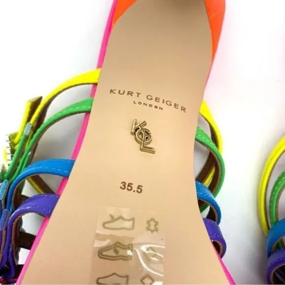 Kurt Geiger Pierra Mule Rainbow Heel Sandals Size 5.5