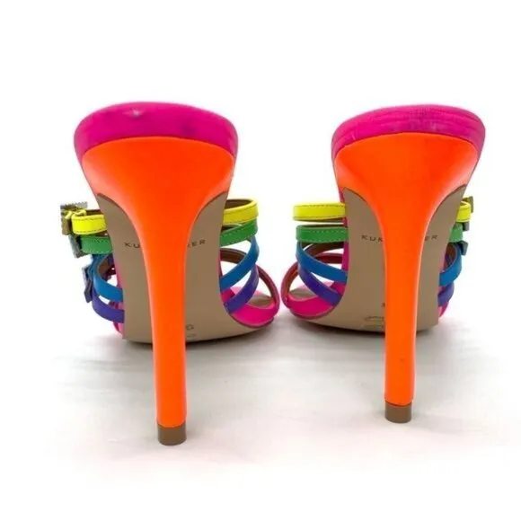 Kurt Geiger Pierra Mule Rainbow Heel Sandals Size 5.5