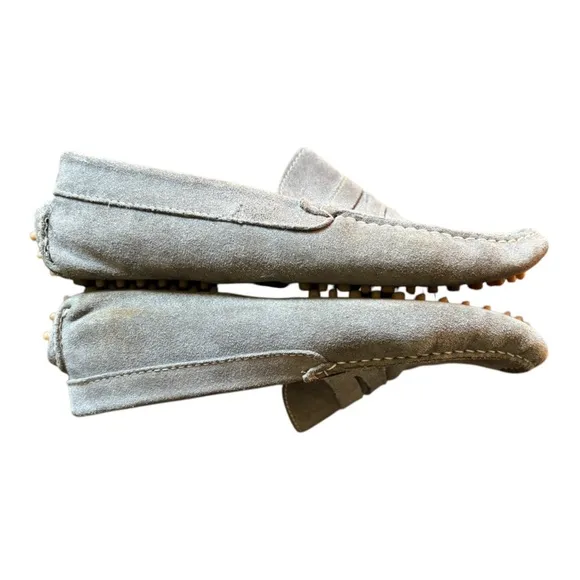 La Bottega Grey Suede Driving Loafers Size 10 Grey Suede Penny Loafers