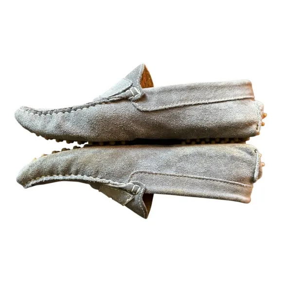 La Bottega Grey Suede Driving Loafers Size 10 Grey Suede Penny Loafers