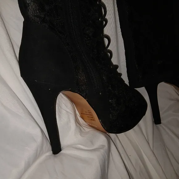 Lace knee high boots