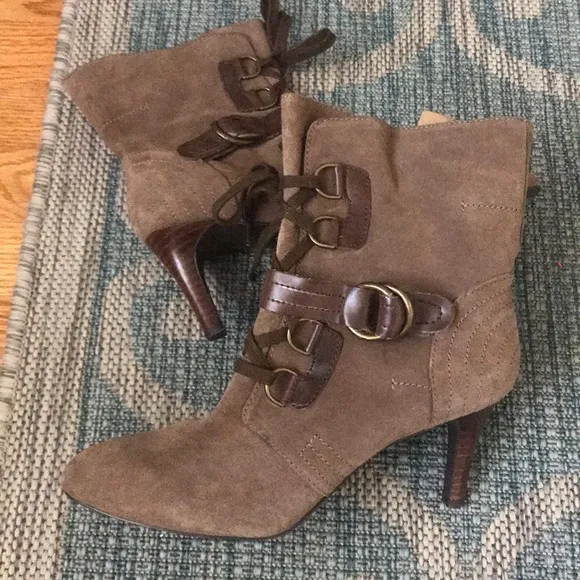 lace up booties mid-calf