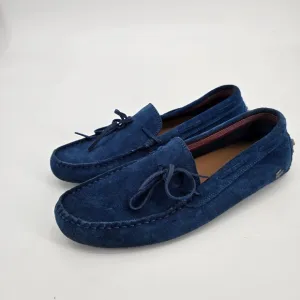 Lacoste Suede Leather Loafers Driving Moccasins Slip On Blue Size 8