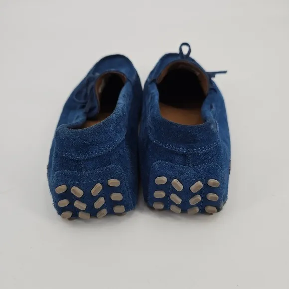 Lacoste Suede Leather Loafers Driving Moccasins Slip On Blue Size 8