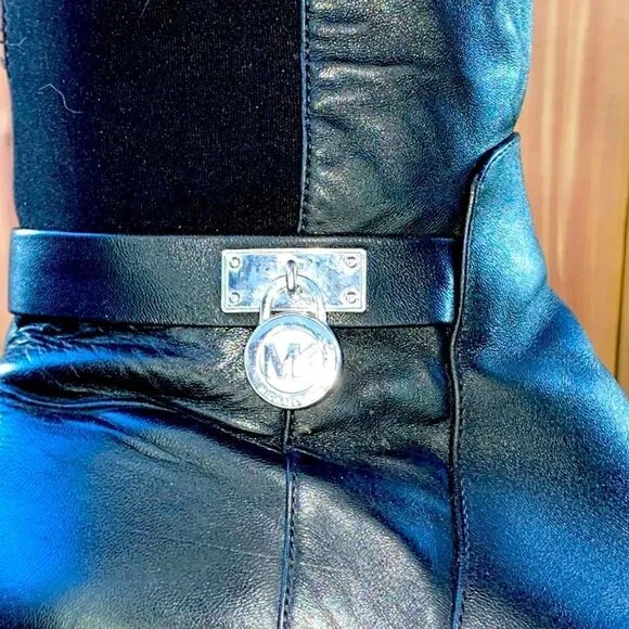 Ladies over the calf size 8M leather and textile mix boots by Michael Kors