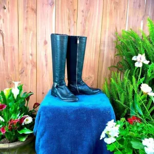 Ladies over the calf size 8M leather and textile mix boots by Michael Kors
