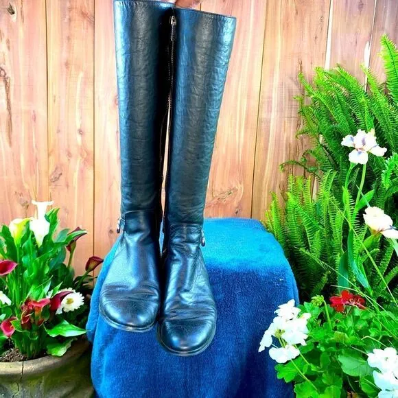 Ladies over the calf size 8M leather and textile mix boots by Michael Kors