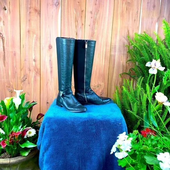 Ladies over the calf size 8M leather and textile mix boots by Michael Kors