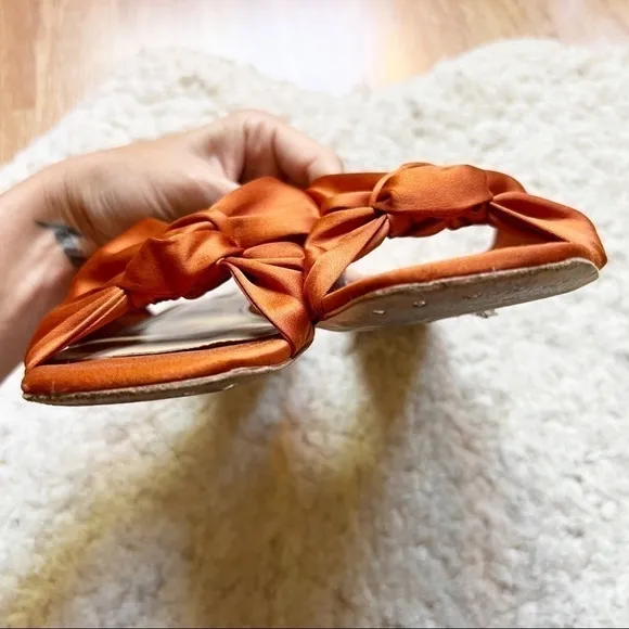 Lafayette 148 NY Orange Hessania Sandal Size 9