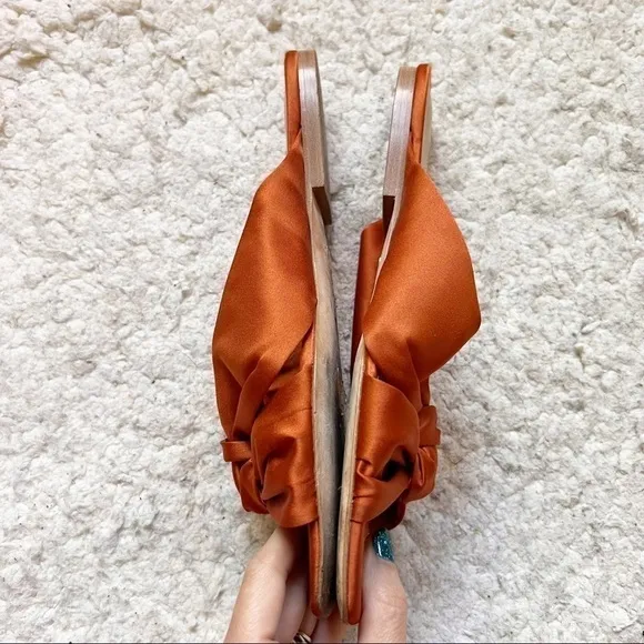 Lafayette 148 NY Orange Hessania Sandal Size 9