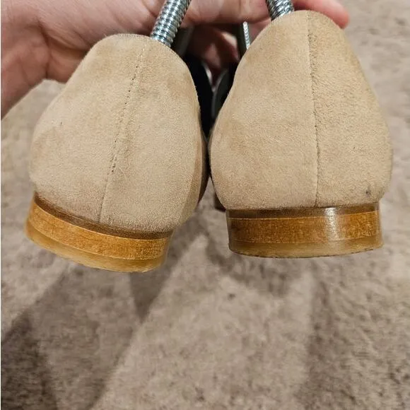 Lafayette 148 Siena Suede Loafers Tan Womens size 36 size 6 Driving Shoe Casual
