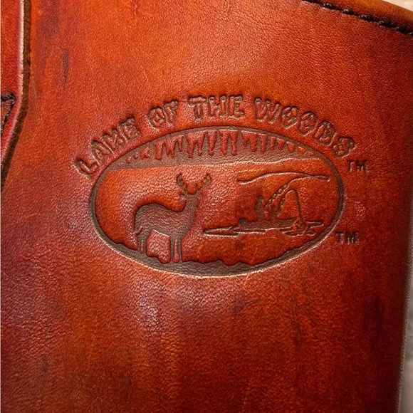 Lake of the Woods Men’s Chestnut Leather Mid Calf Western Cowboy Boots. Size 9