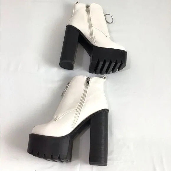 LaModa Chunky Heel Platform Ankle Boots Size 37