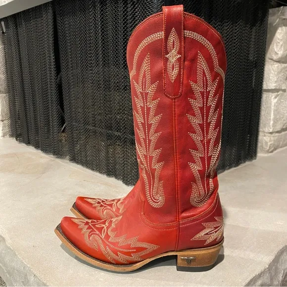 Lane Boots Ladies Lexington Smoldering Ruby Red Western Cowboy Boots Size 6.5